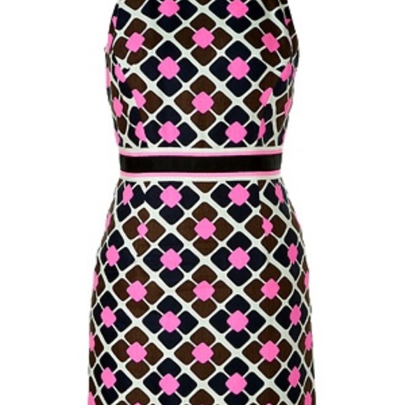 Milly of NY Anna Tile Sheath Dress Neon Pink Size 6 - Picture 6 of 10